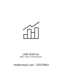 Icon Bar Chart Up graphic design single icon vector