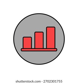 Symbol ein Balkendiagramm, einzeln auf sauberem Hintergrund.