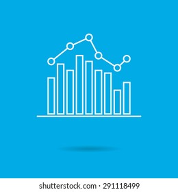 Icon of bar chart with line graph