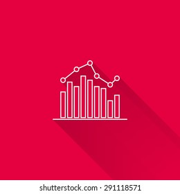 Icon of bar chart with line graph