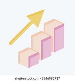 Icon Bar Chart. related to 3D Visualization symbol. flat style. simple design editable. simple illustration