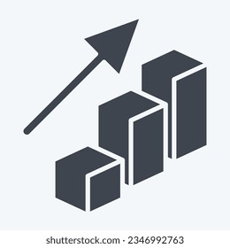 Icon Bar Chart. related to 3D Visualization symbol. glyph style. simple design editable. simple illustration