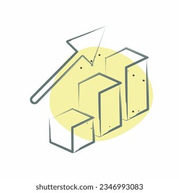 Icon Bar Chart. related to 3D Visualization symbol. Color Spot Style. simple design editable. simple illustration