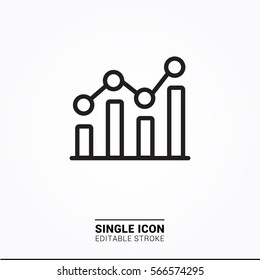 Icon bar chart single icon simple graphic designs