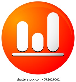 Icon with bar graph, bar chart symbol
