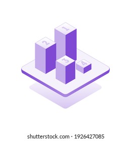 Icon bar graphic, isometric design infographic