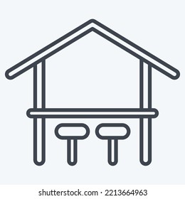 Icon Bar. suitable for Summer symbol. line style. simple design editable. design template vector. simple illustration