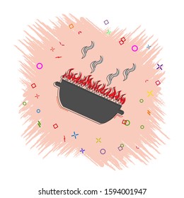 icon barbecue. Comic book style icon with splash effect. flat style. Isolated on white background.
