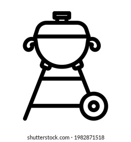 Icono De La Barbacoa. Diseño de contorno negrita editable. Ilustración vectorial.
