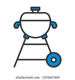 Icon Of Barbecue. Editable Bold Outline With Color Fill Design. Vector Illustration.