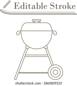 Icon Of Barbecue. Editable Stroke Simple Design. Vector Illustration.
