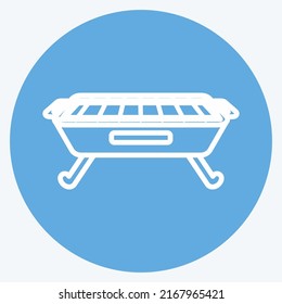 Icon Barbecue. suitable for Home symbol. blue eyes style. simple design editable. design template vector. simple symbol illustration