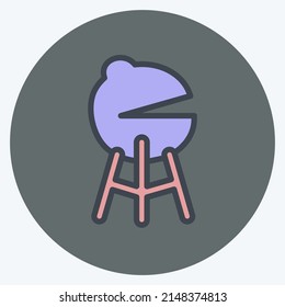 Icon Barbecue. suitable for Spring symbol. color mate style. simple design editable. design template vector. simple symbol illustration