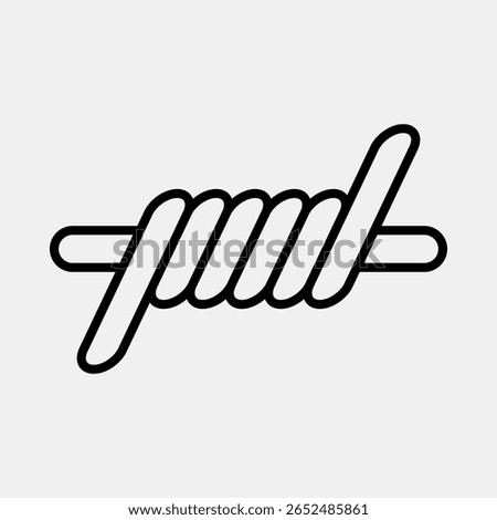 Icon barbed wire. Military and war elements. Icon in line style.