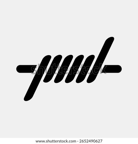 Icon barbed wire. Military and war elements. Icon in glyph style.