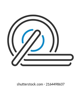 Icon Of Barbell Disks. Editable Bold Outline With Color Fill Design. Vector Illustration.