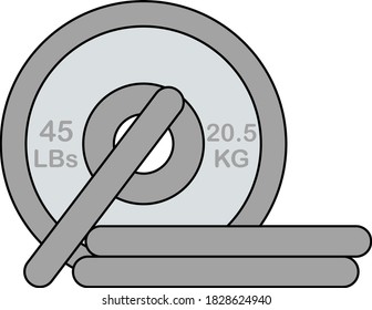 Icon Of Barbell Disks. Editable Outline With Color Fill Design. Vector Illustration.