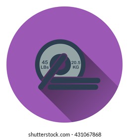 Icon of Barbell disks. Flat design. Vector illustration.