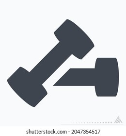 Icon Barbell - Glyph Style - Simple illustration, Editable stroke, Design template vector, Good for prints, posters, advertisements, announcements, info graphics, etc.