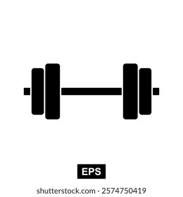 The icon of Barbell. Simple flat icon illustration of barbell. Barbell Icon Vector illustration logo template for many purpose.