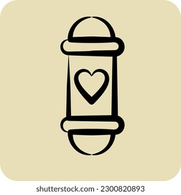 Icon Barber Pole. suitable for Barbershop symbol. hand drawn style. simple design editable. design template vector. simple illustration