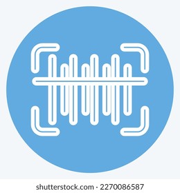Análisis de código de barras de iconos. relacionado con el símbolo sin contacto. Estilo Ojos Azules. diseño simple editable. ilustración simple