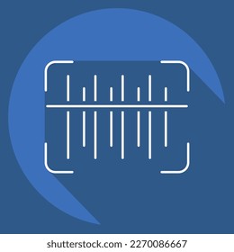 Análisis de código de barras de iconos. relacionado con el símbolo sin contacto. Estilo de sombra larga. diseño simple editable. ilustración simple