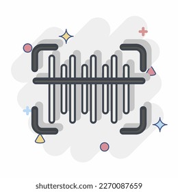 Icon Barcode Scan. related to Contactless symbol. Comic Style. simple design editable. simple illustration