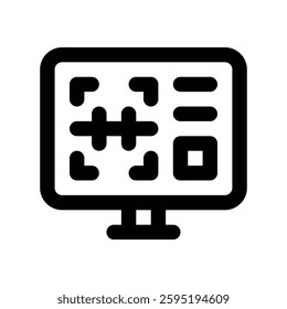 icon barcode with style outline