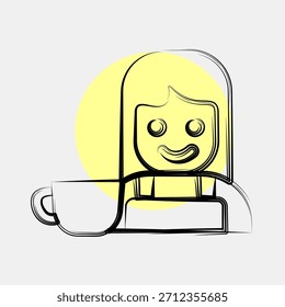 Icon barista. Coffee shop elements. Icon in color spot style.