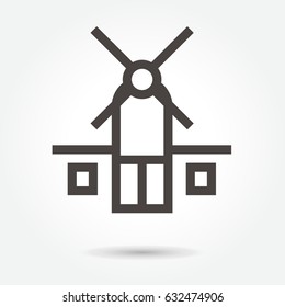 icon barn & farm building icon illustration isolated sign symbol thin line for web, modern minimalistic flat design vector on white background. abstract. logo