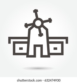 icon barn & farm building icon illustration isolated sign symbol thin line for web, modern minimalistic flat design vector on white background. abstract. logo