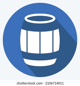 Icon Barrel - Long Shadow Style - Simple illustration, Good for Prints , Announcements, Etc