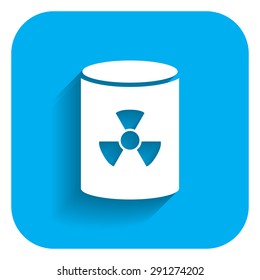 Icon of barrel with radiation sign