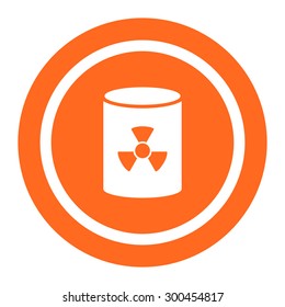 Icon of barrel with radiation sign