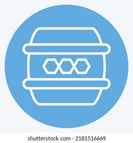 Icon Barrel. suitable for Bee Farm. Blue Eyes Style. simple design editable. design template vector. simple illustration