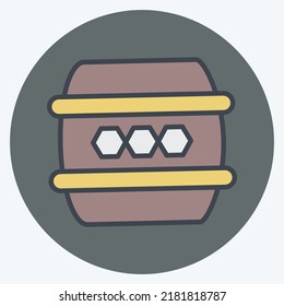 Icon Barrel. suitable for Bee Farm. Color Mate Style. simple design editable. design template vector. simple illustration
