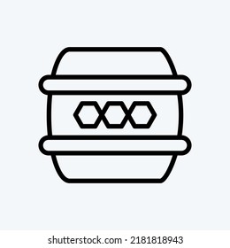 Icon Barrel. suitable for Bee Farm. Line Style. simple design editable. design template vector. simple illustration