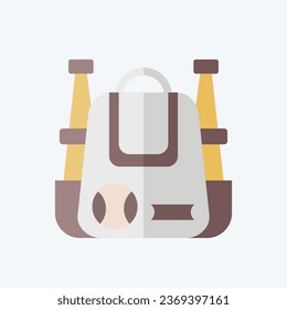 Icon Baseball Bag. related to Baseball symbol. flat style. simple design editable. simple illustration