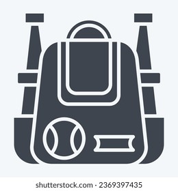 Icon Baseball Bag. related to Baseball symbol. glyph style. simple design editable. simple illustration