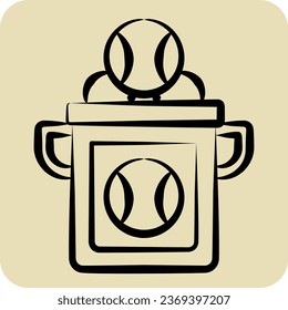 Icon Baseball Bucket. related to Baseball symbol. hand drawn style. simple design editable. simple illustration