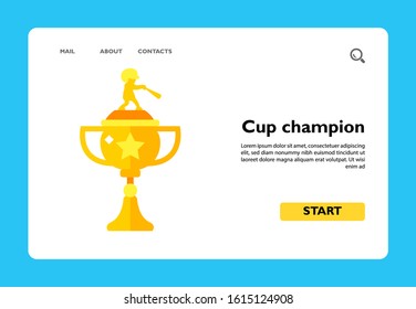 Icon of baseball championship trophy. National league, competition, victory. Contest concept. Can be used for topics like sport, game, cup
