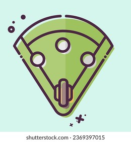 Icon Baseball Field. related to Baseball symbol. MBE style. simple design editable. simple illustration