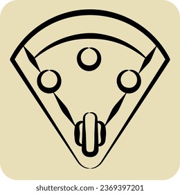Icon Baseball Field. related to Baseball symbol. hand drawn style. simple design editable. simple illustration