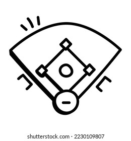 An icon of baseball ground doodle vector 