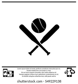 Icon of baseball  on white background. All elements baseball  for web design and decoration of greeting cards.