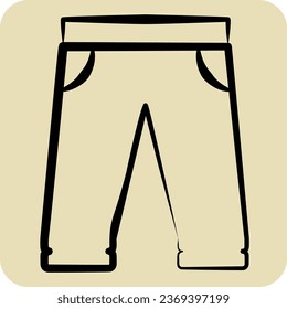 Icon Baseball Pants. related to Baseball symbol. hand drawn style. simple design editable. simple illustration