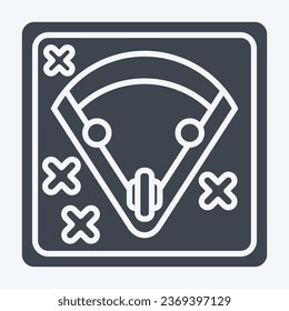 Icon Baseball Tactic. related to Baseball symbol. glyph style. simple design editable. simple illustration