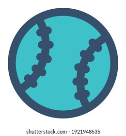 icon baseball using flat style and blue color dominate