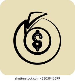 Icon Basic Income. suitable for education symbol. hand drawn style. simple design editable